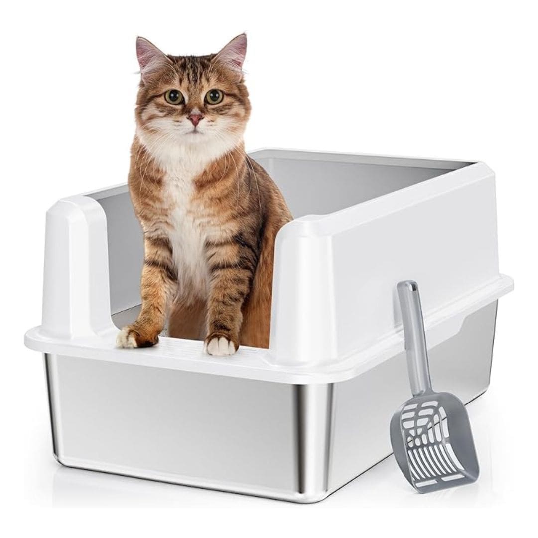 PEMATAR Stainless Steel Cat Litter Box, XL Cat Litter Box for Big Cats PEMATAR Stainless Steel Cat Litter Box, XL Cat Litter Box for Big Cats