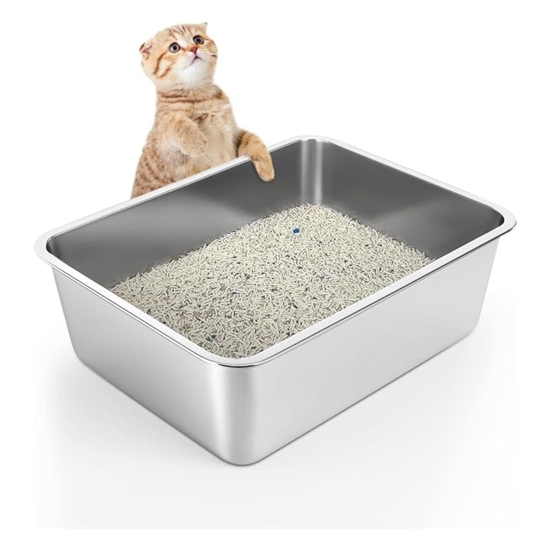 WENBOKMIN Stainless Steel Cat Litter Box - Image 1