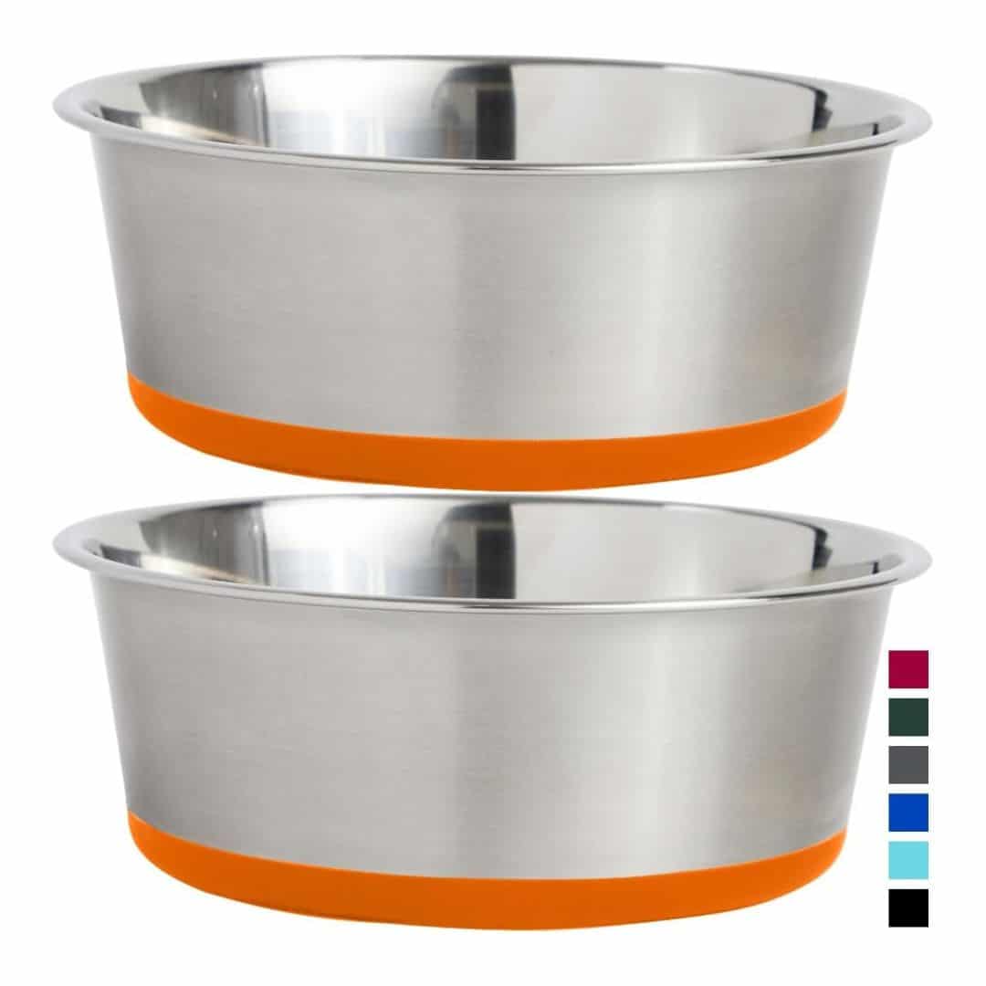 Gorilla Grip Stainless Steel Cat Bowl Set with Rubber Base Gorilla Grip Stainless Steel Cat Bowl Set with Rubber Base