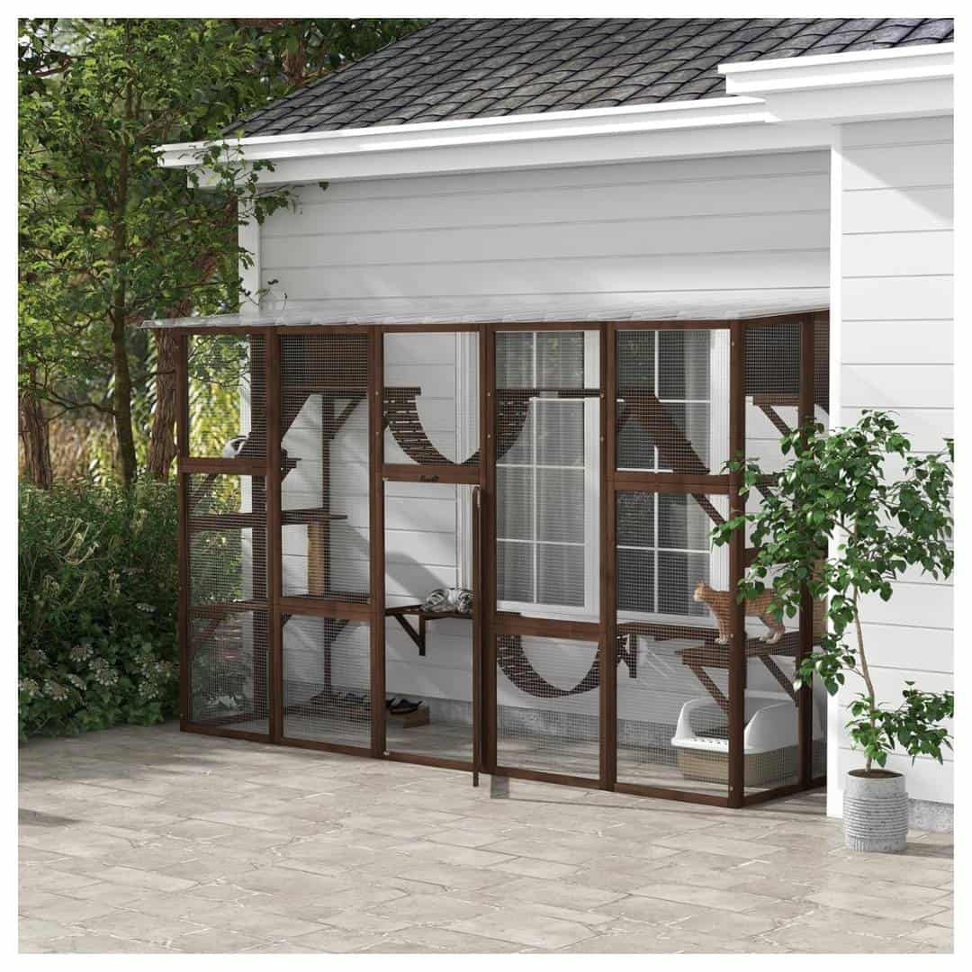 PawHut Cat Window Box Coffee Brown PawHut Cat Window Box Coffee Brown