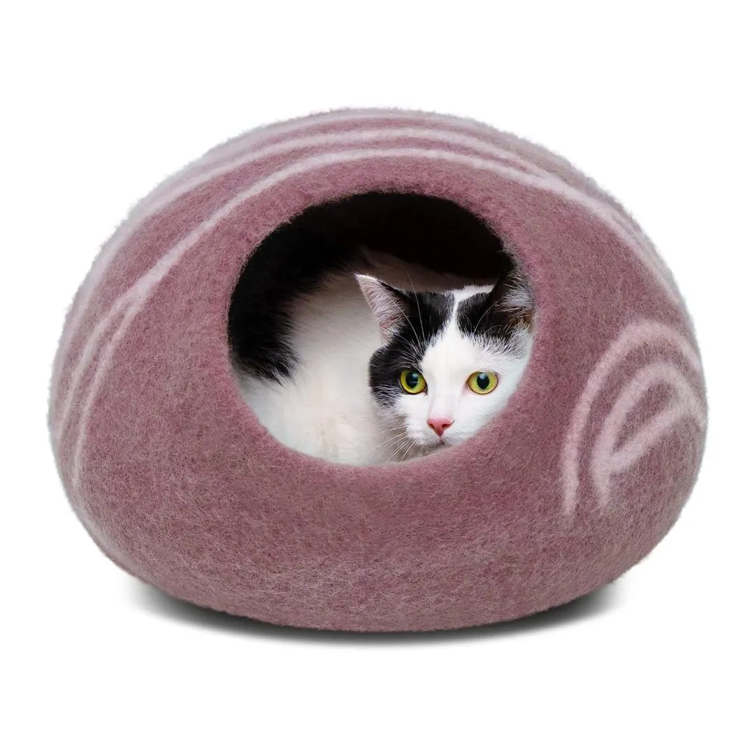 MEOWFIA Premium Handmade 100% Merino Wool Bed for Cats and Kittens (Large, Pink) MEOWFIA Premium Handmade 100% Merino Wool Bed for Cats and Kittens (Large, Pink)