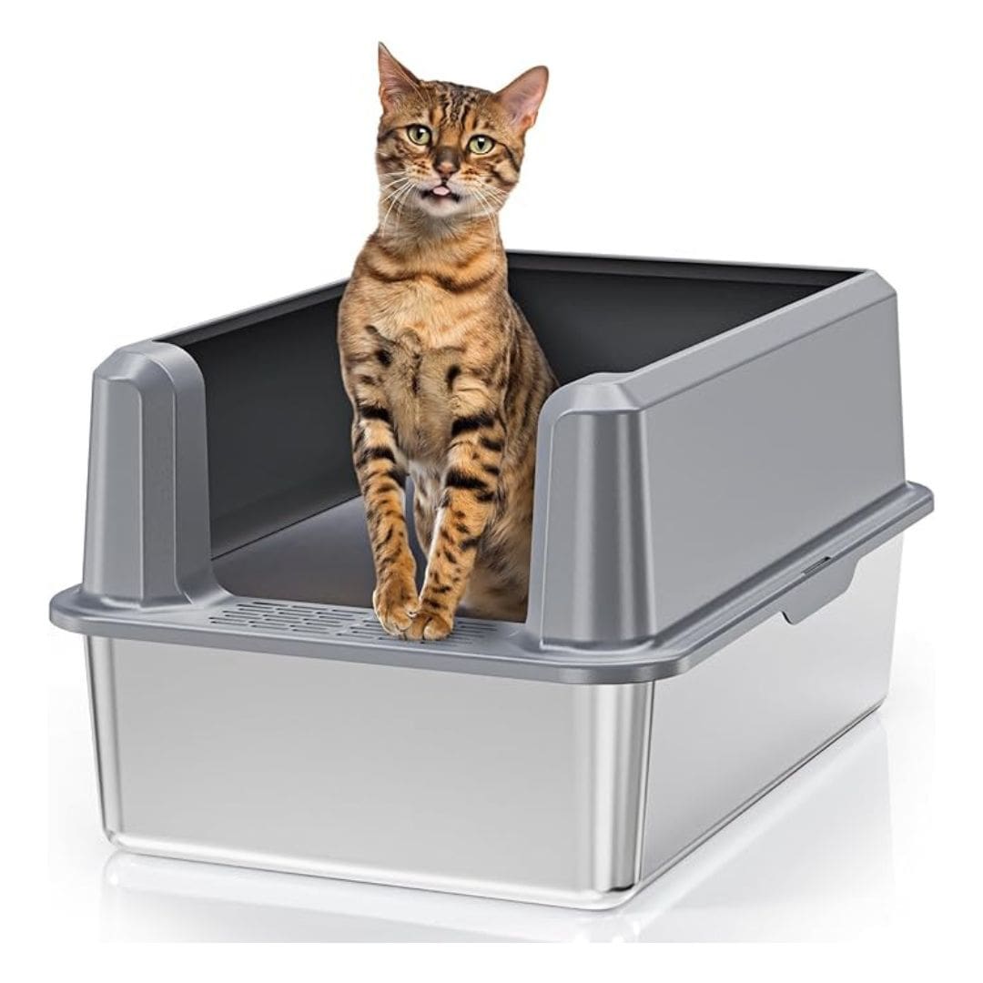 Suitfeel Enclosed Stainless Steel Litter Box