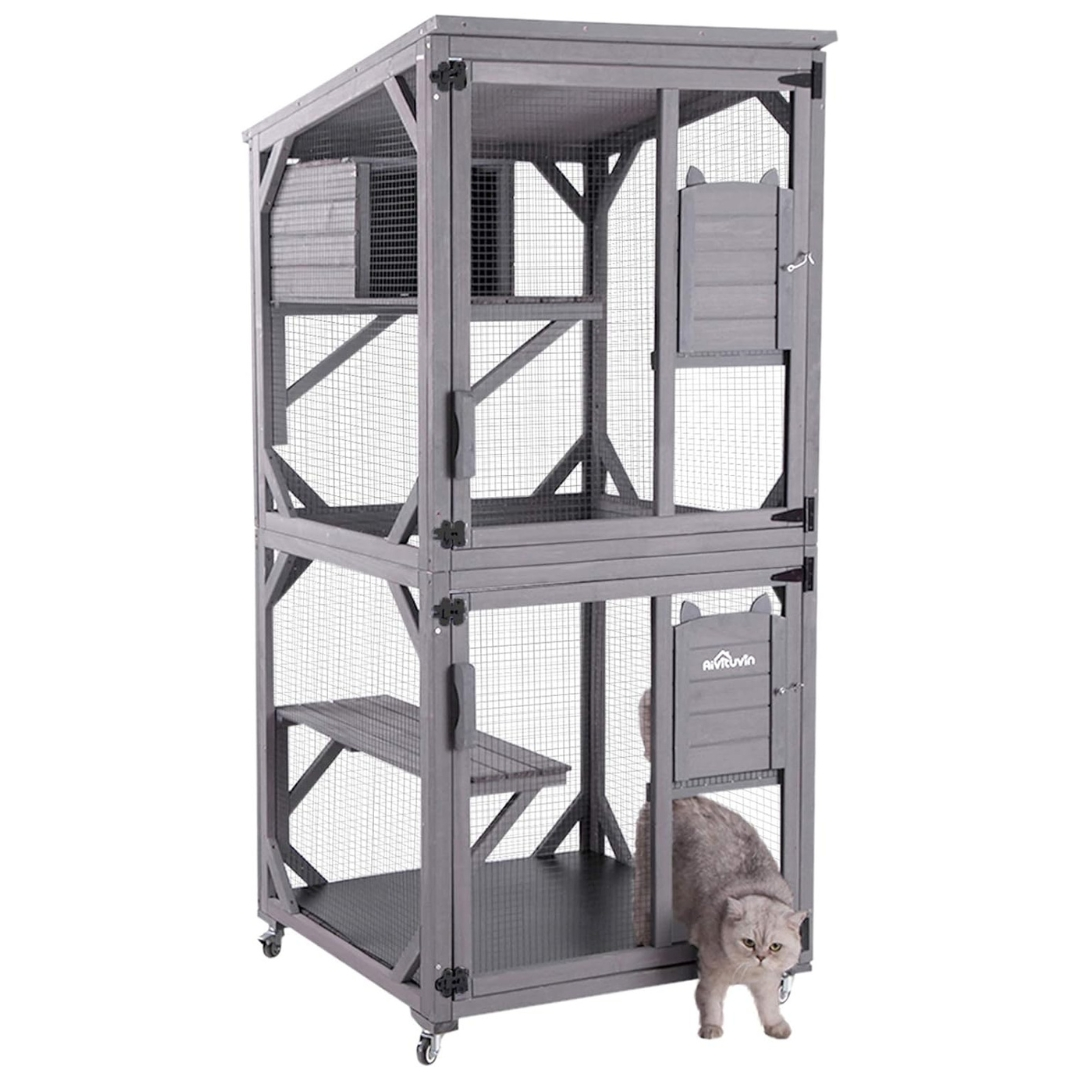 Aivituvin Outdoor Cat Enclosure Window Box